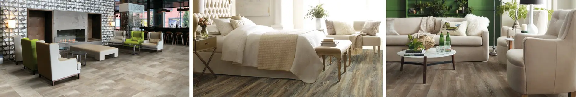 Luxury Vinyl Flooring room scenes.
